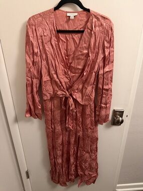 Topshop Mauve Pink Satin Tie-Waist Robe